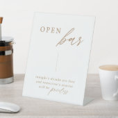 Signe De Table Élégante calligraphie or Mariage Open Bar Table (In SItu)