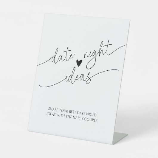 Signe De Table Élégante calligraphie rustique Date Idées nocturne (Recto)
