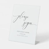 Signe De Table Élégante calligraphie Script Mariage Guestbook Sig (Recto)