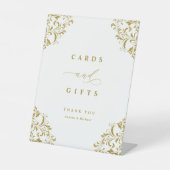 Signe De Table Élégante carte de mariage or & cadeaux (Recto)