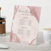 Signe De Table Elégante Crème Blush Rose Agate Géode Sparkly (In SItu)
