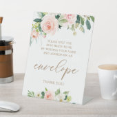 Signe De Table Élégante Enveloppe Adresse Fleurie Blush (In SItu)