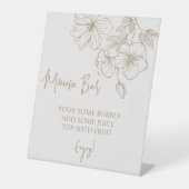 Signe De Table Elégante Fête des mariées de Mimosa à fleurs d'or (Recto)