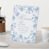 Signe De Table Elégante Fête des mariées Florale Bleue Mimosa (In SItu)