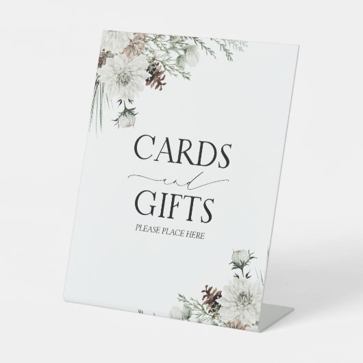 Signe De Table Elégante Fête des mariées Florale d'hiver Cartes & (Recto)