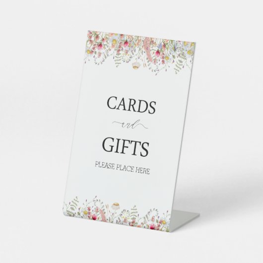 Signe De Table Élégante Fête des mariées florale Fleur sauvage (Recto)