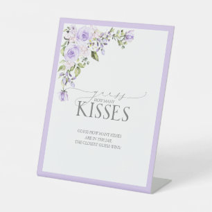 Signe De Table Élégante Lavande Lilac Floral Combien de baisers