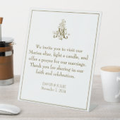 Signe De Table Elégante Marian Prière d'or Altar Mariage catholiq (In SItu)