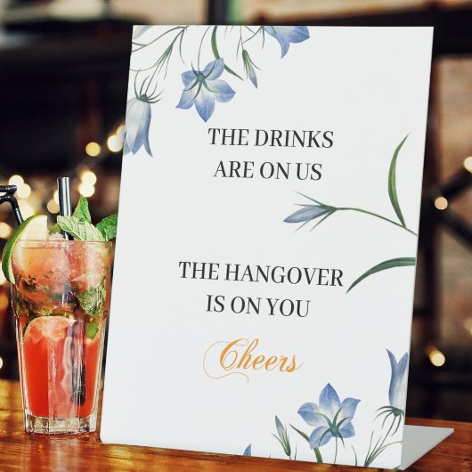 Signe De Table Elégante réception de mariage Floral Open Bar