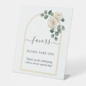 Signe De Table Elégante Rose blanche moderne et Mariage d'arc dor (Recto)