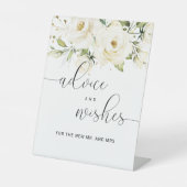Signe De Table Elégante rose blanche verte Conseils et souhaits (Recto)