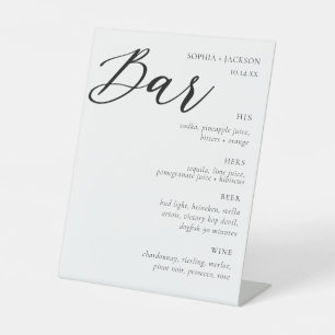 Signe De Table Élégante signature de la barre de mariage Signet d