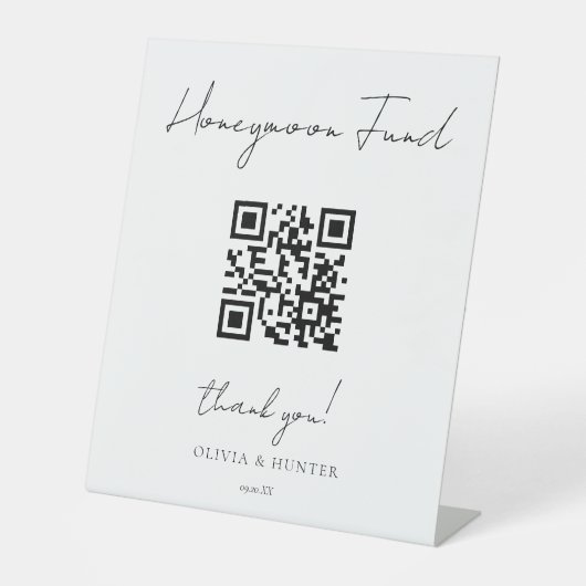 Signe De Table Élégante signature manuscrite Mariage Honeymoon Fu (Recto)