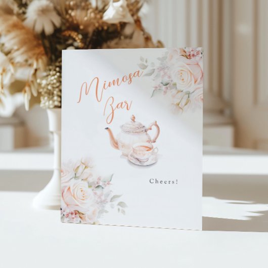 Signe De Table Élégante soirée de thé Rose Mimosa Bar
