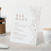 Signe De Table Elégante terre cuite fleurie Bar Menu Piédestal (In SItu)