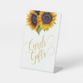 Signe De Table Elégante tournesol typographie or cartes et cadeau (Recto)