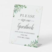 Signe De Table Élégante verdure Feuille Floral Guestbook (Recto)