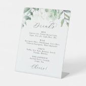Signe De Table Élégante verdure Mariage Boissons Menu Signer (Recto)