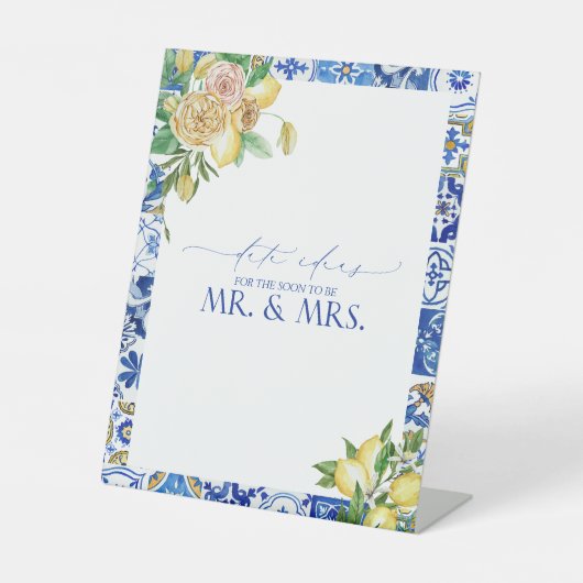 Signe De Table Elégantes idées florales de citron méditerranéen (Recto)