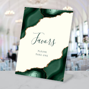 Signe De Table Élégants Favors de Mariage Agate Émeraude Vert Ivo