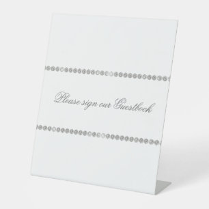 Signe De Table Élément Diamant Blanc Signer Notre Guestbook Maria