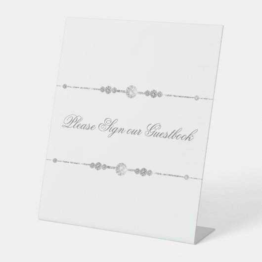 Signe De Table Élément Diamant Blanc Signer Notre Guestbook Maria (Recto)