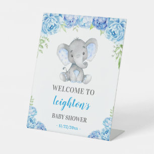 Signe De Table Éléphant Bleu Little Peanut Garçon Baby Shower Bie