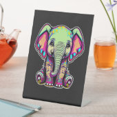 Signe De Table Eléphant mignon assis illustration numérique (In SItu)
