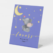 Signe De Table Eléphant mignon & Baby shower papillon Faveurs (Recto)