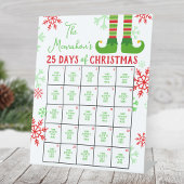 Signe De Table Elf Feet 25 Jours d'activité de Noël