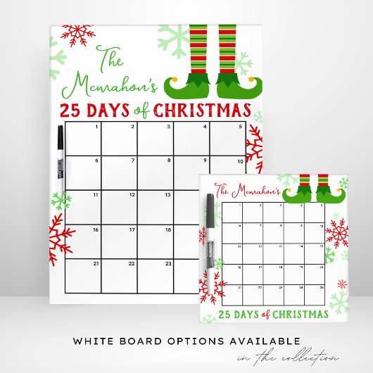 Signe De Table Elf Feet 25 Jours d'activité de Noël