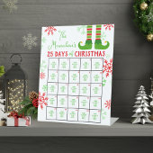 Signe De Table Elf Feet 25 Jours d'activité de Noël