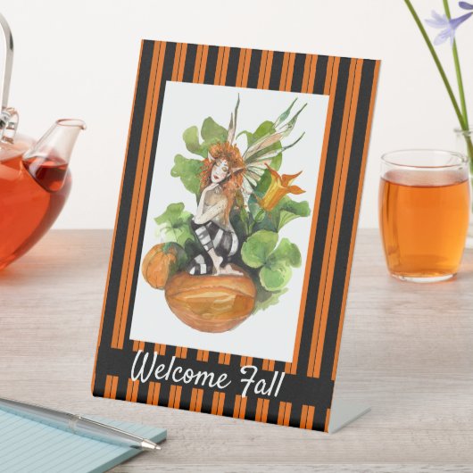 Signe De Table Elfe de la récolte d'automne de bois (In SItu)