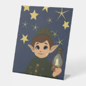 Signe De Table Elfe de Noël Nuit Étoilée (Recto)