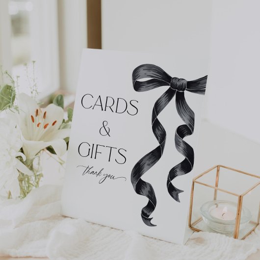 Signe De Table Elle attache le noeud Black Bow Cards and Gifts