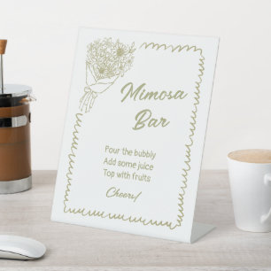 Signe De Table Elle est hors du marché Flower Bar Baby Shower