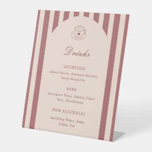 Signe De Table Elle Est Un Peu Plus Âgée Menu De Boissons D'anniv