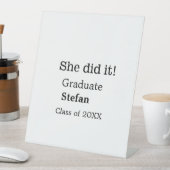 Signe De Table Elle l'a fait diplômée ajouter nom classe de texte (In SItu)