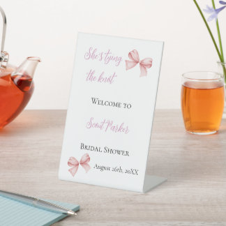 Signe De Table Elle noue le nœud Rose Bow Enterrement de vie de j