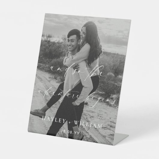 Signe De Table Ellesmere Et Donc L'Aventure Commence Mariage (Recto)