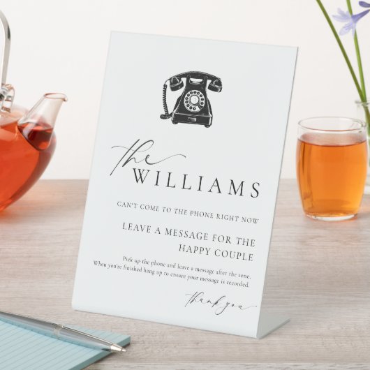 Signe De Table Ellesmere Minimal Mariage Audio Guestbook (In SItu)