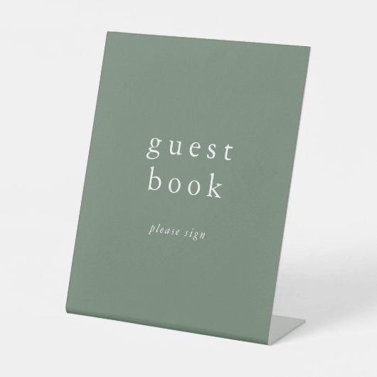 Signe De Table EMELIA Modern Sage Simple Mariage Livre d'or Signa (Recto)