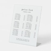 Signe De Table EMELIA Moderne Simple Business Services Tarificati (Recto)