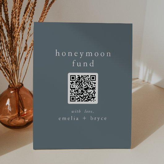 Signe De Table EMELIA QR Code Marine Boho Mariage Honeymoon Fund