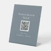 Signe De Table EMELIA QR Code Marine Boho Mariage Honeymoon Fund (Recto)