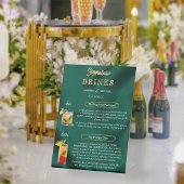 Signe De Table Emerald and Gold Minimal Wedding Signature Drinks