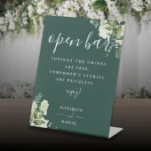 Signe De Table Emerald Elegant Green Floral Open Bar