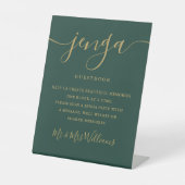 Signe De Table Emerald Et Gold Script Jenga Mariage Guides (Recto)