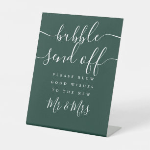 Signe De Table Emerald Green Bubble Envoyer Hors Chic Script