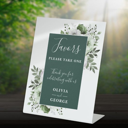 Signe De Table Emerald Green Elégant mariage floral Faveurs